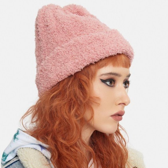 FREE PEOPLE Cloud Rib Blush Beanie Soft Lulliby Pull On Cozy Comfy Boho Warm - Picture 10 of 10